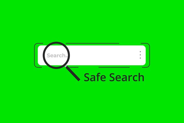 Search Bar vector element icon with safe Search