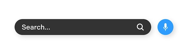 Search bar with round corners Internet browser engine with search box address bar and text field UI design website interface element with web icons and push button Vector illustration