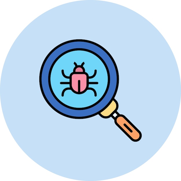 Search Bug Flat Illustration