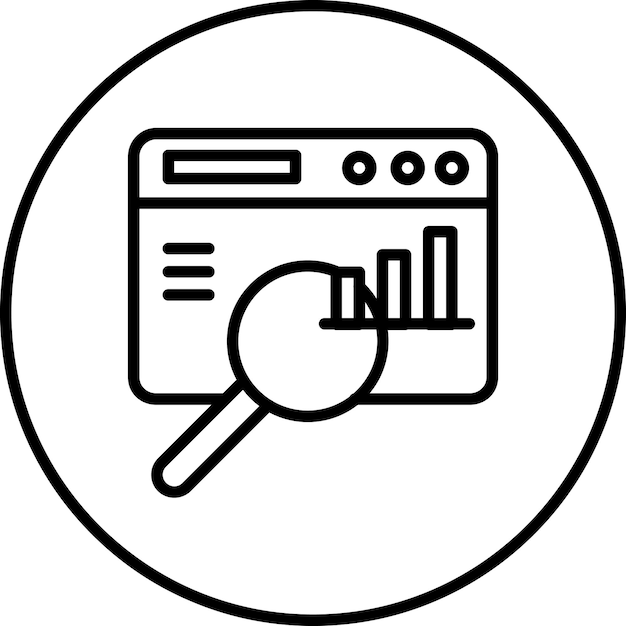 Search Statistics vector icon illustration of SEO and SEM iconset