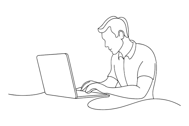 searching browsing internet data information networking concept one line continuous line art