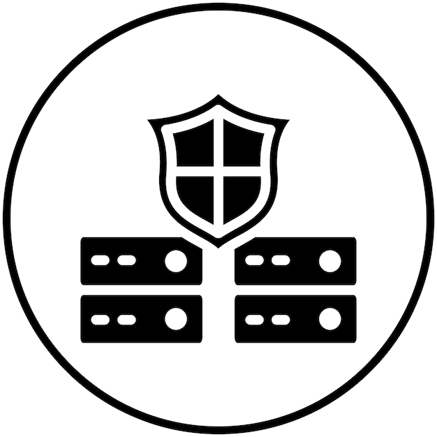 Secure Database Icon vector icon illustration of Networking and Data Sharing iconset