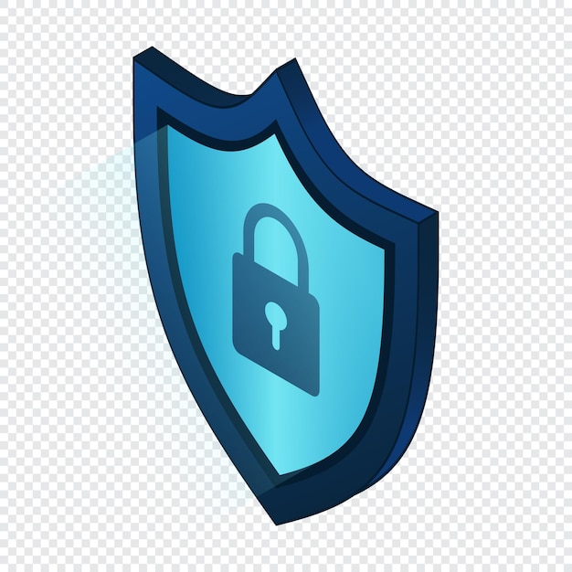 secure vpn vpn protection with a shield shield lock in futuristic blue style cyber security vector illustration