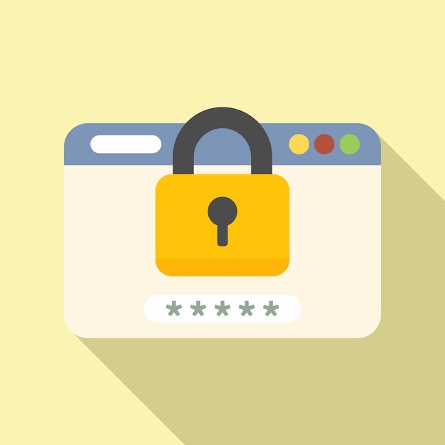 Secured web icon flat vector Cyber forgot App screen