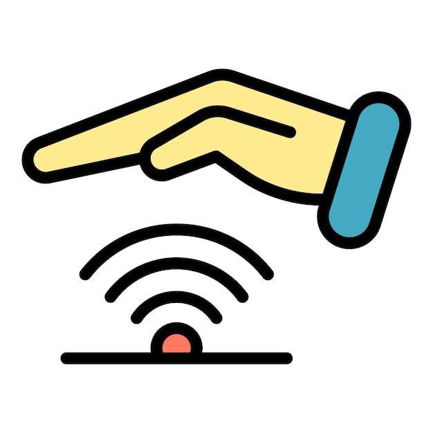 Secured wifi icon outline vector Stop secure Fraud money color flat