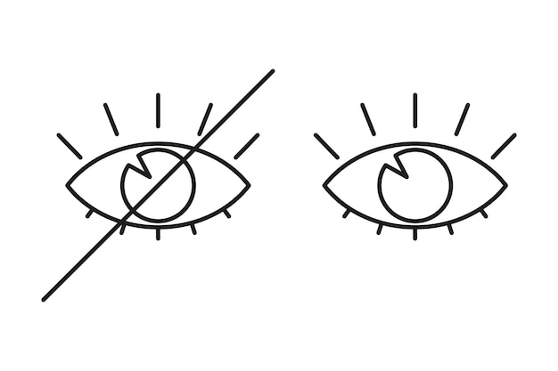See and unsee line icon Editable stroke Eye hide incognito icon Vector graphics