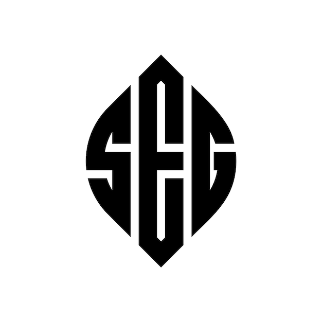 SEG circle letter logo design with circle and ellipse shape SEG ellipse letters with typographic style The three initials form a circle logo SEG Circle Emblem Abstract Monogram Letter Mark Vector