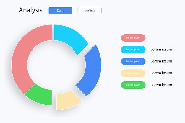 Sektorikaavio Ympyrädiagrammi ympyrämuotoinen kaavio graafinen esitys datan jakautuminen visuaalinen erittely Vektoriviivakuvake liiketoimintaan ja mainontaan