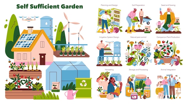 selfsufficient garden concept a visual guide to creating a sustainable backyard garden with