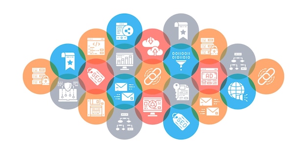 seo flat vector illustration bookmark hosting hyperlink data concept for banner website design