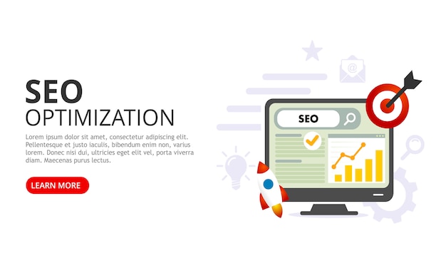 SEO-optimointikonsepti. vektorikuva