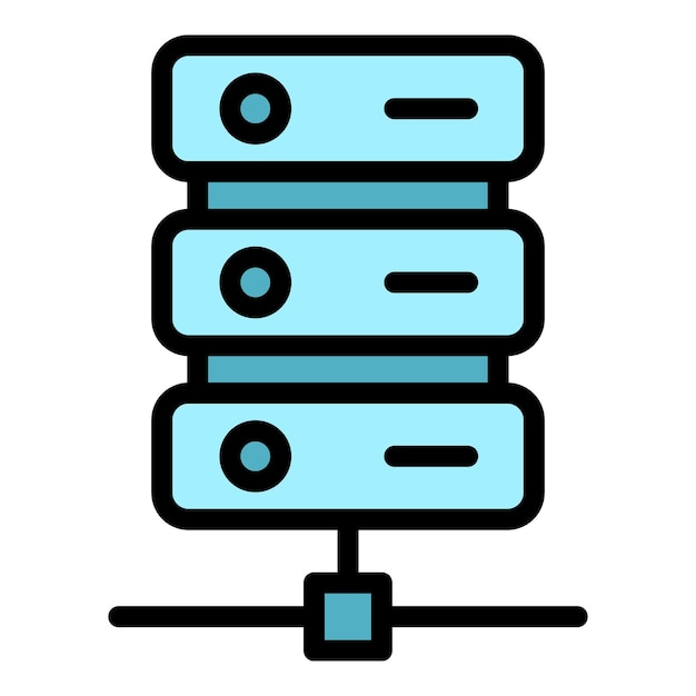 Server backup icon Outline Server backup vector icon for web design isolated on white background color flat