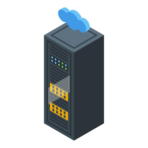 server data cloud icon isometric vector cyber device