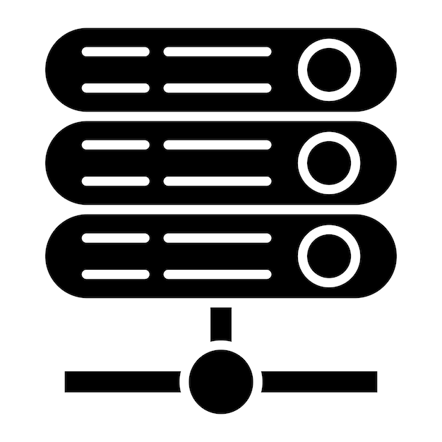 Server Glyph Solid Black Illustration