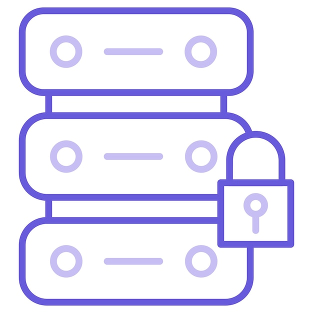 Server Locked Vector Illustration