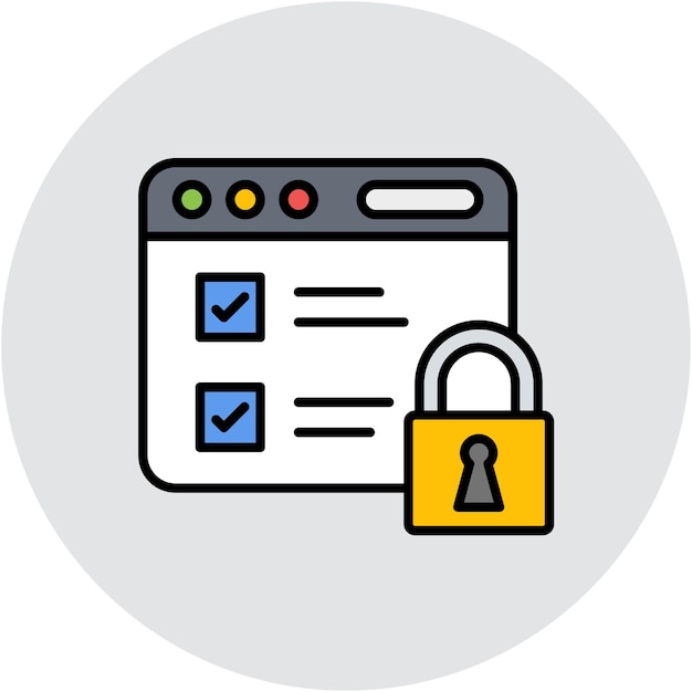 Server Security Vector Illustration Style