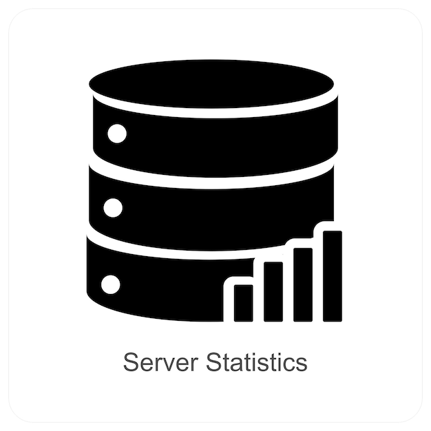 Server Statistics and analytics icon concept
