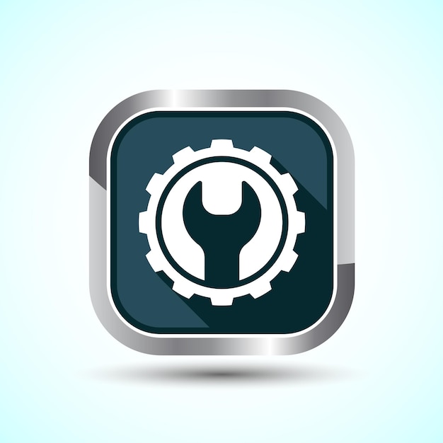Service Icon Design Illustration Maintenance Tools Icon For Apps and Websites Gray Shadow Button Design