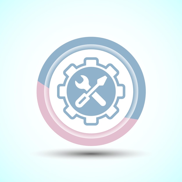Service Icon Design Illustration Maintenance Tools Icon For Apps and Websites Pastel Color Button Design