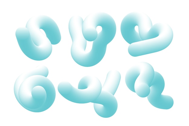 set abstract creative minimalist colorful soft color gradient liquid blue and white line