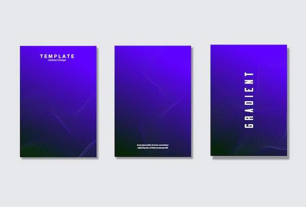 Set business brochure cover with purple background