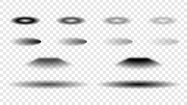 set collection vector transparent overlay black soft shadows template design elements