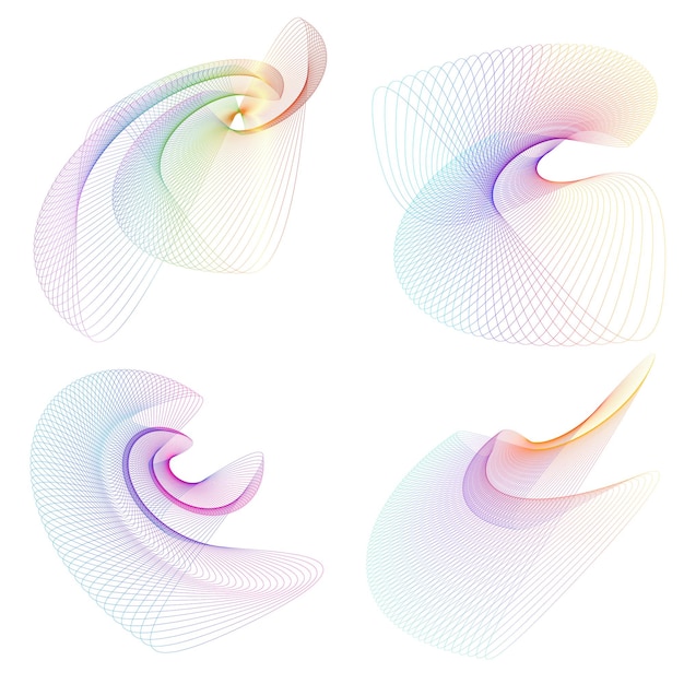 Set design element circle Isolated bold vector colors golden ring from Abstract glow wavy stripes of many glittering swirl created using Blend Tool Vector illustration EPS10 for your presentation