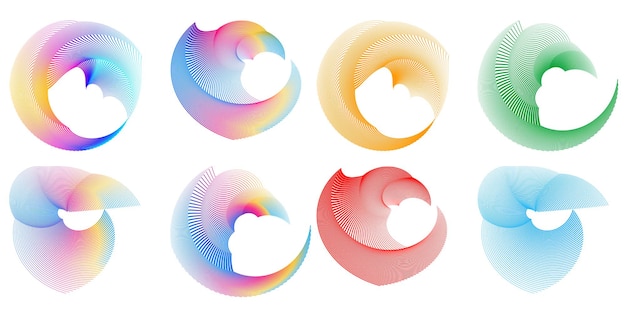 Set design element circle Isolated bold vector colors golden ring from Abstract glow wavy stripes of many glittering swirl created using Blend Tool Vector illustration EPS10 for your presentation