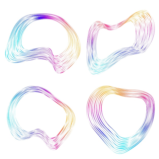 Set design element circle Isolated bold vector colors golden ring from Abstract glow wavy stripes of many glittering swirl created using Blend Tool Vector illustration EPS10 for your presentation