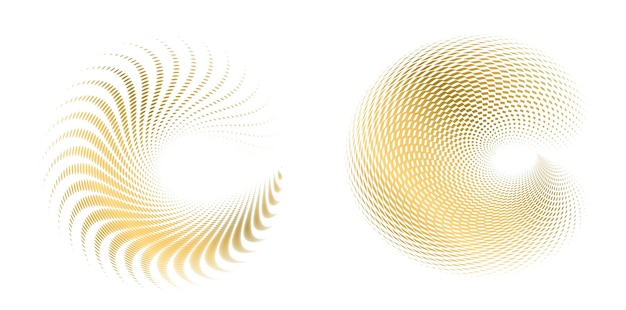 Set design element circle Isolated bold vector colors golden ring from Abstract glow wavy stripes of many glittering swirl created using Blend Tool Vector illustration EPS10 for your presentation
