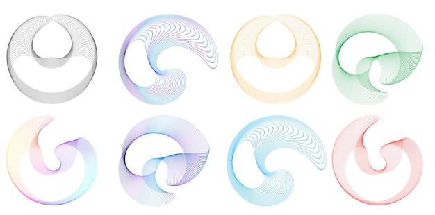 set design element circle isolated bold vector colors golden ring from abstract glow wavy stripes of many glittering swirl created using blend tool vector illustration eps10 for your presentation