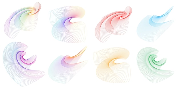 Set design element circle Isolated bold vector colors golden ring from Abstract glow wavy stripes of many glittering swirl created using Blend Tool Vector illustration EPS10 for your presentation