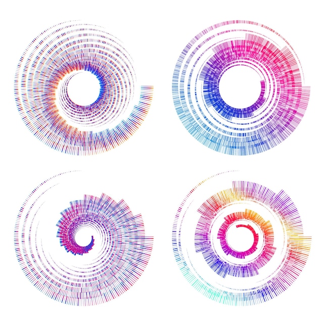 set design element circle isolated bold vector colors golden ring from abstract glow wavy stripes of many glittering swirl created using blend tool vector illustration eps10 for your presentation