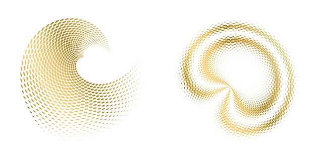 Set design element circle Isolated bold vector colors golden ring from Abstract glow wavy stripes of many glittering swirl created using Blend Tool Vector illustration EPS10 for your presentation