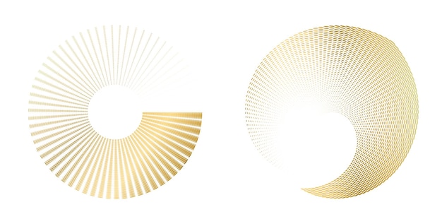 set design element circle isolated bold vector colors golden ring from abstract glow wavy stripes of many glittering swirl created using blend tool vector illustration eps10 for your presentation