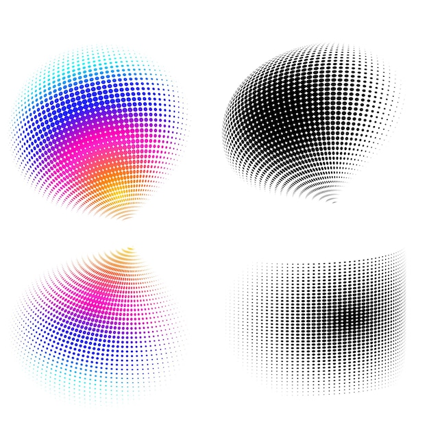 Set Design elements symbol Editable icon Halftone circles halftone dot pattern on white background Vector illustration eps 10 frame with black abstract random dots for technology electronic