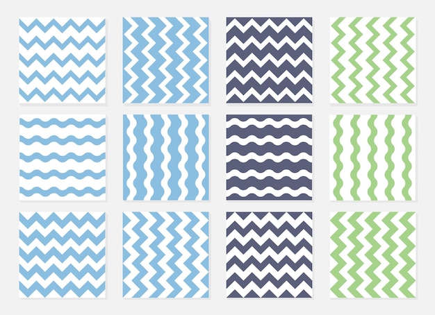 Set geometric seamless patterns Vector illustration