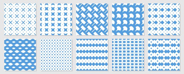 Set geometric seamless patterns Vector illustration