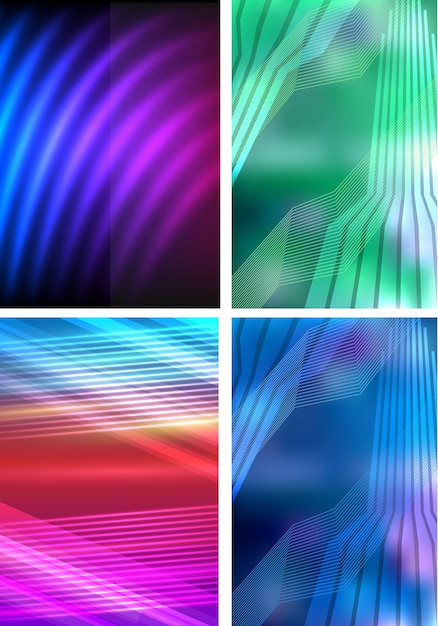 Set glowing background design element cover page65