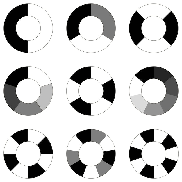Set infographics elements sector circle bagel