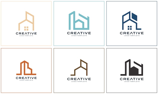 set Logo real estate for construction building architecture
