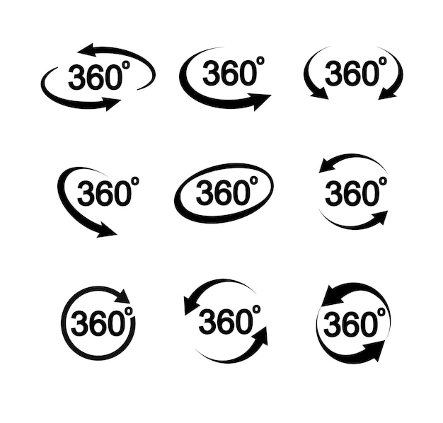 Set of 360 Degree View Vector Icons for Your Design Vector