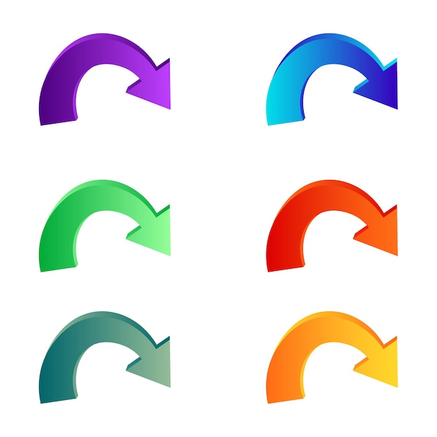 Set of 3d arrows