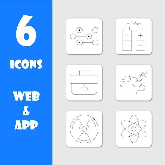 Set of 6 Science and Technology Icons for Web and App