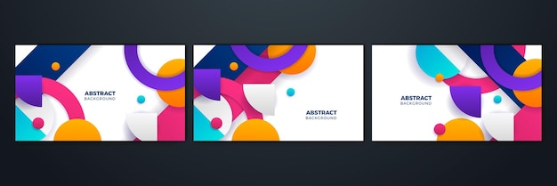 set of abstract blue orange red yellow white colorful square background vector abstract graphic design banner pattern presentation background web template