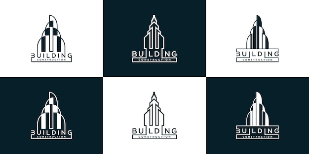 set of abstract building logo template with modern concept  