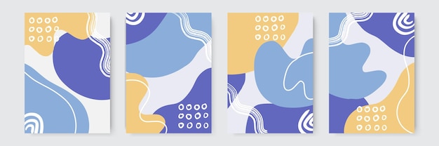 Set of abstract creative universal artistic templates. Good for poster, card, invitation, flyer, cover, banner, placard, brochure and other graphic design.