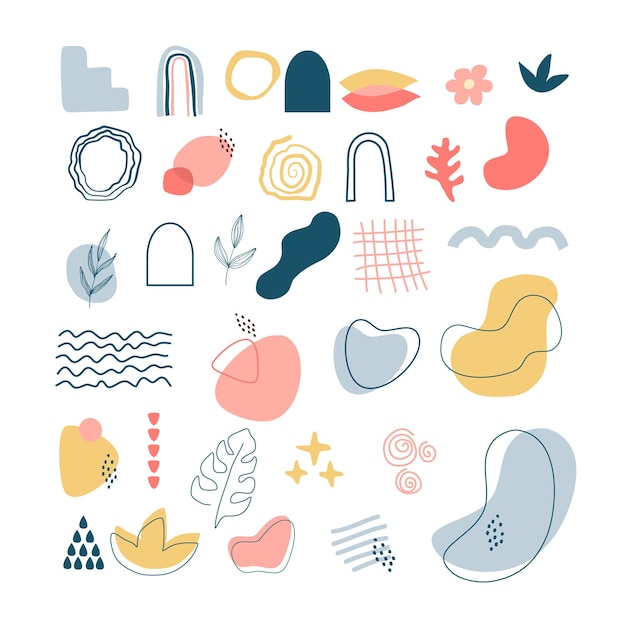 Set of Abstract Doodle Vector