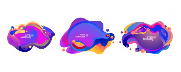 Set of abstract fluid modern graphic elements