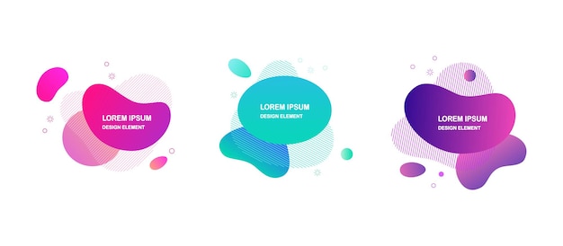 Set of abstract liquid shape with fluid forms